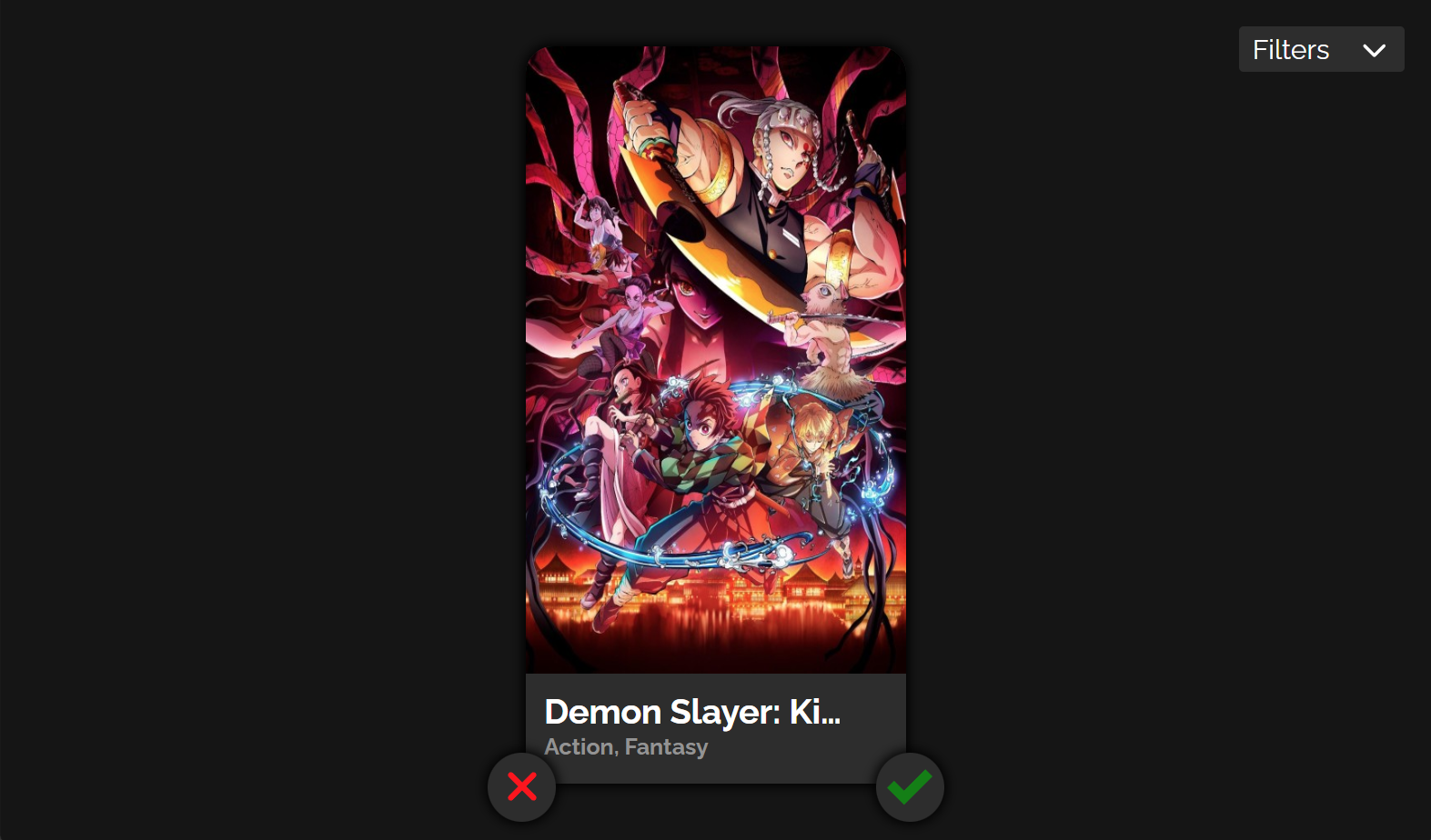 MyAnimeRecommendations home screen