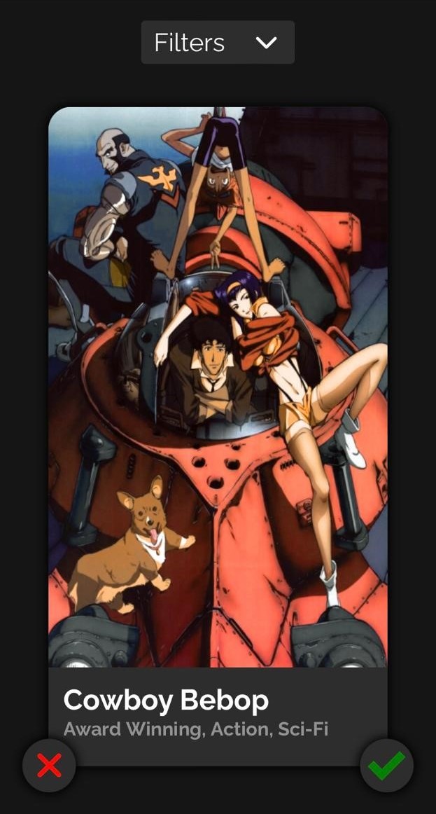 MyAnimeRecommendations home screen